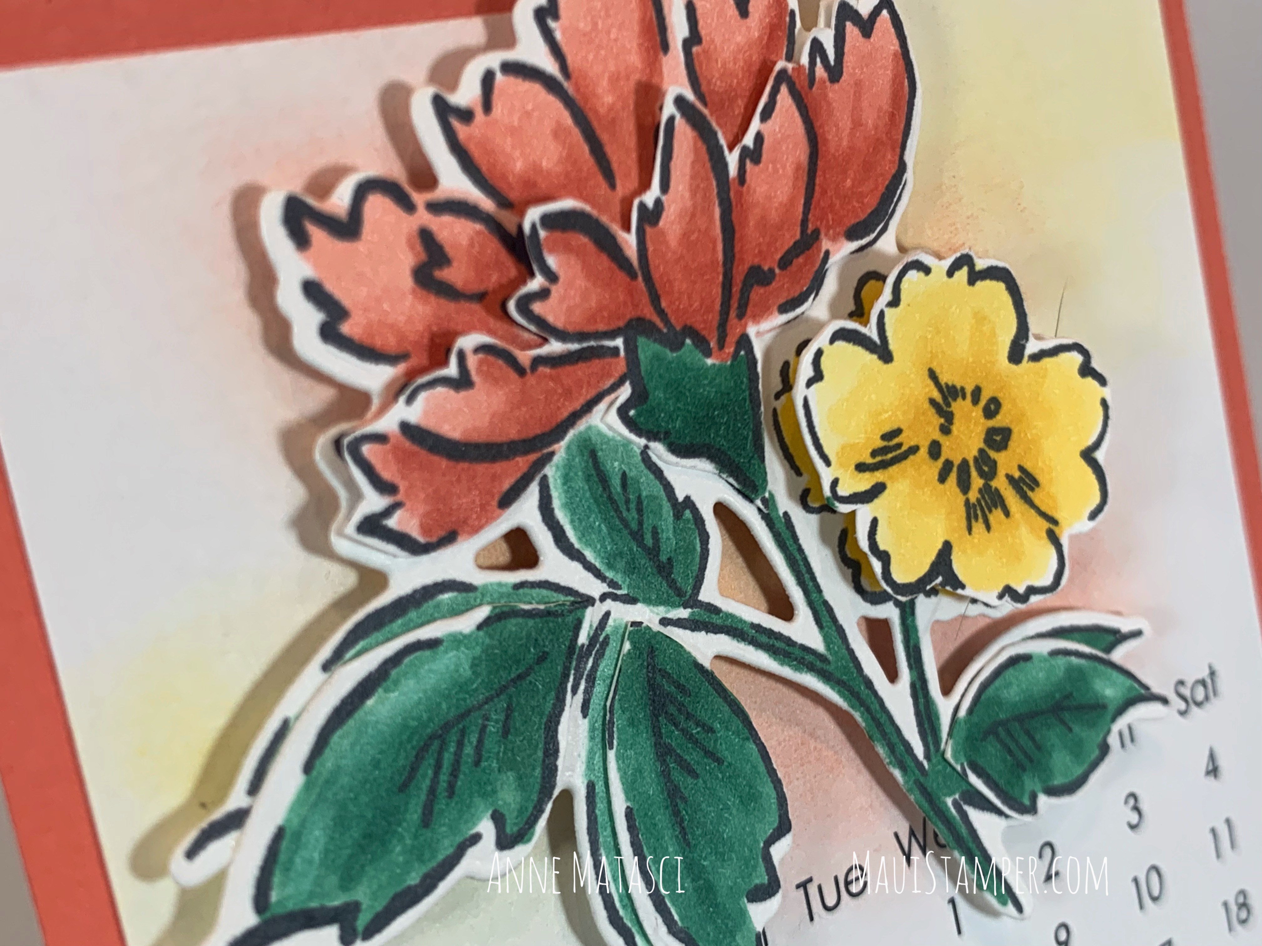 Maui Stamper Stampin Up September 2021 DIY Easel Calendar Hand Penned Petals