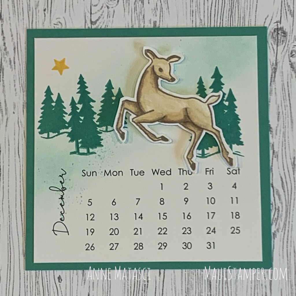 Maui Stamper Stampin Up Peaceful Deer 2021 DIY Easel Calendar