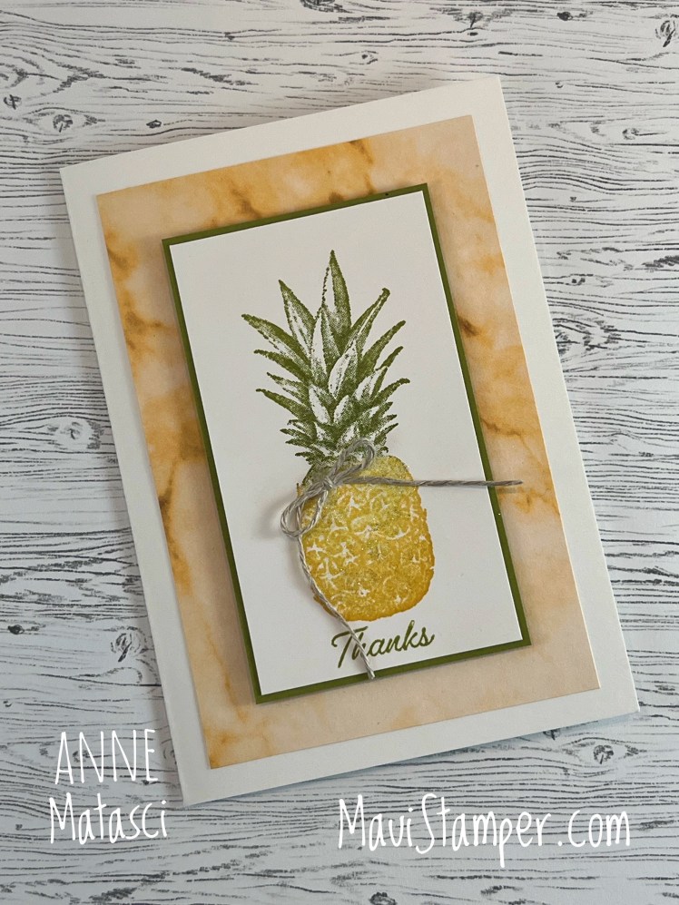 Maui Stamper Stampin Up Sale-a-bration 2022 Tropical Vibes Pineapple handmade card