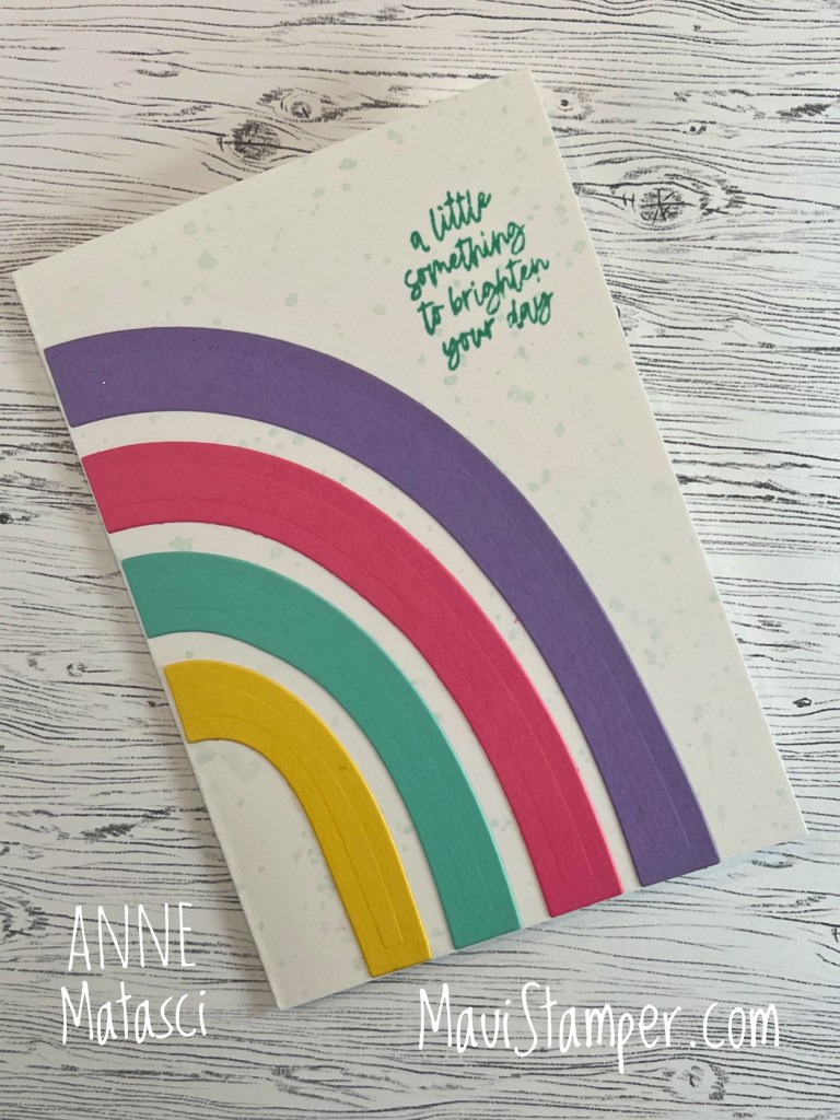 Maui Stamper Stampin Up Rainbow of Happiness Brilliant Rainbow dies handmade card
