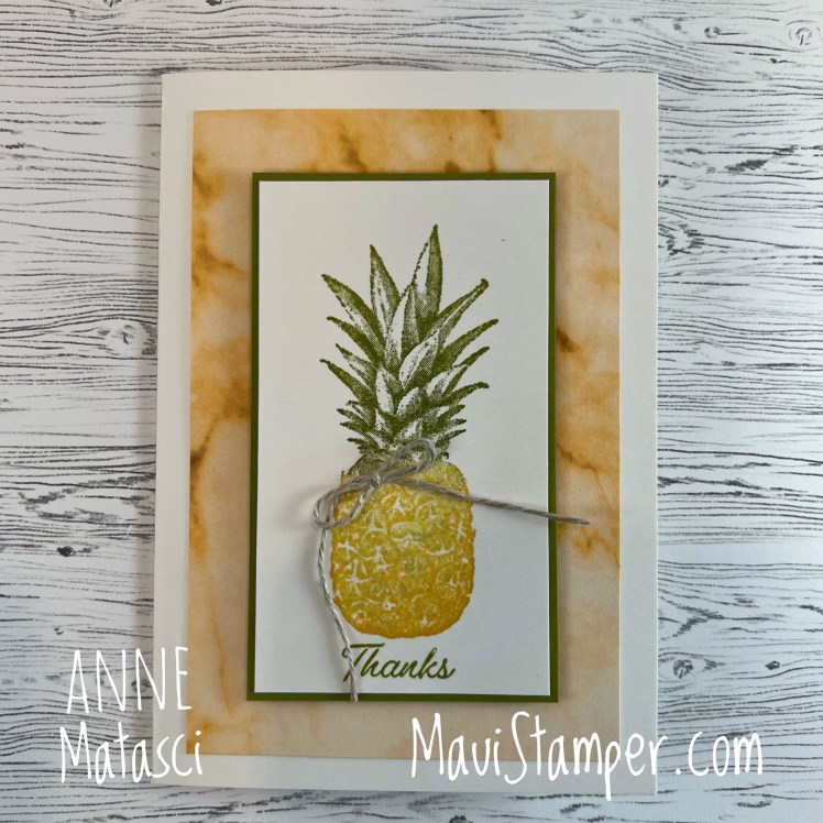 Maui Stamper Stampin Up Sale-a-bration 2022 Tropical Vibes Pineapple handmade card