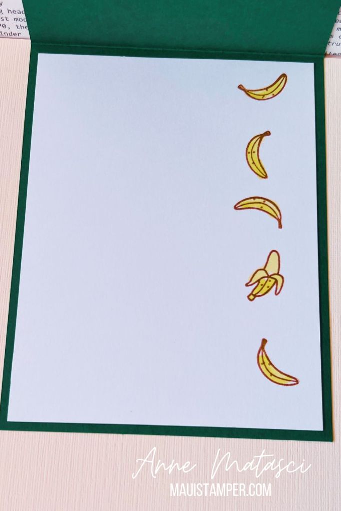 A handmade card with bananas