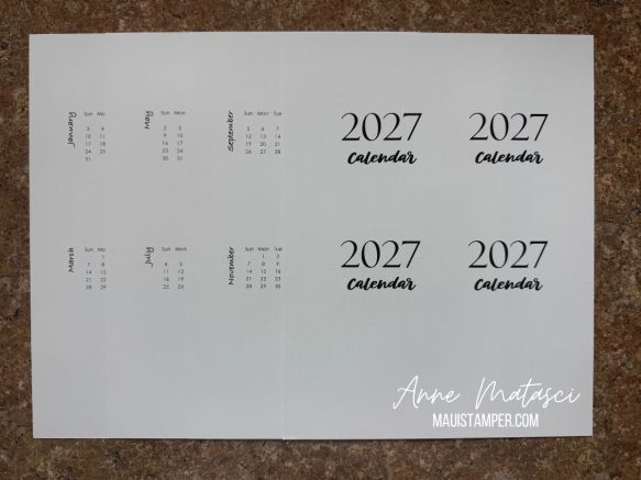 Printable 2027 DIY Calendar template