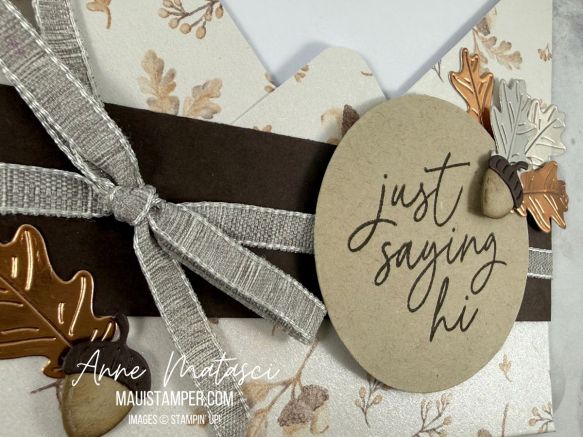 An embellished envelope in autumn colors